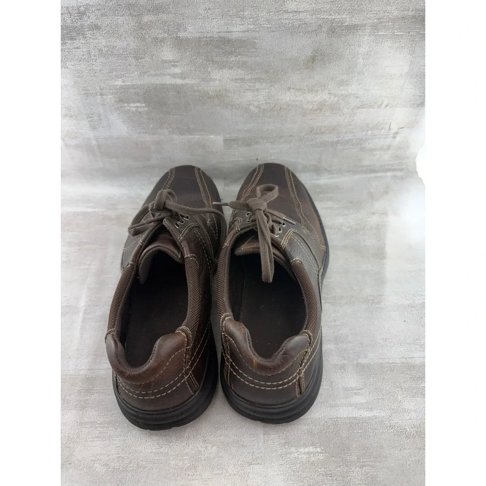 Clarks Men Dark Brown Leather Bicycle Toe Oxford Shoes 26103260 Size 11M